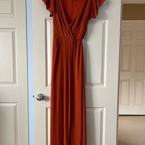 David's Bridal Rust Maxi Dress